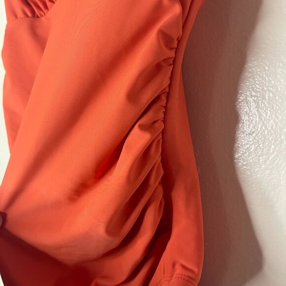 Cupshe Orange One-Piece Swimsuit with Ruched Design & Padded Cups, size M, NWT. - Picture 5 of 8